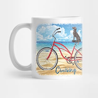 Cruising: Dog on a Bike on the Beach Mug